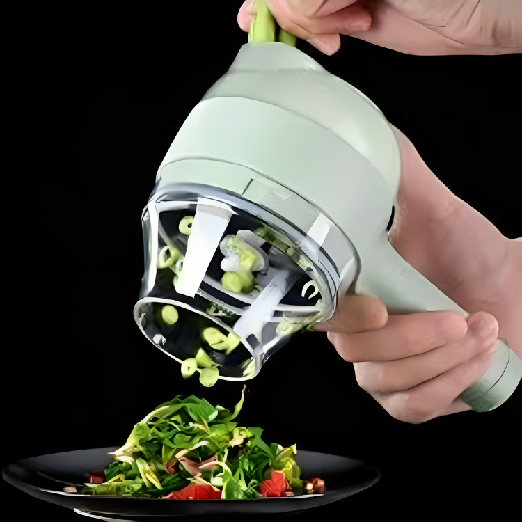 Rechargeable 4 In 1 Electric Vegetable Cutter With Multi-Function Slicer
