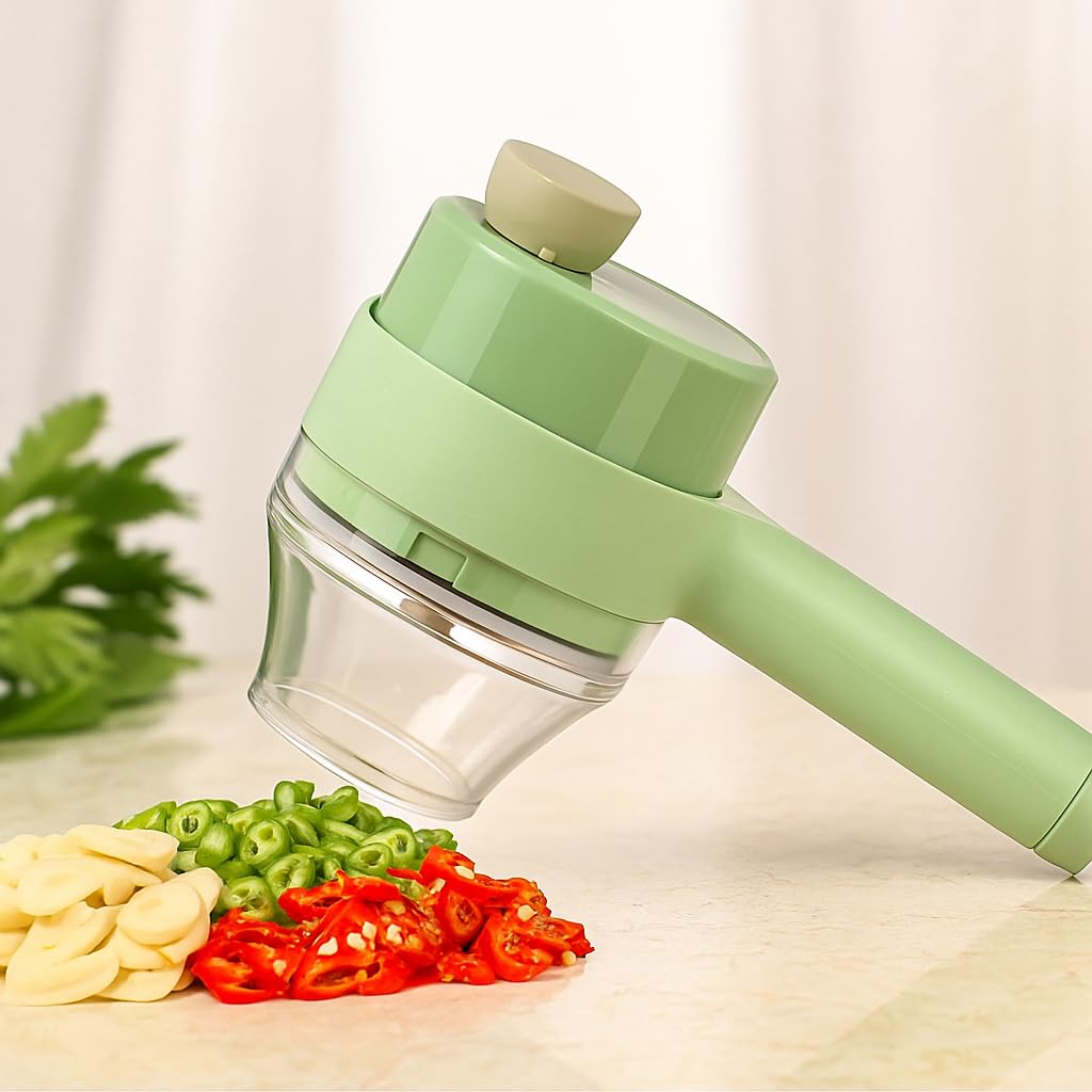 Rechargeable 4 In 1 Electric Vegetable Cutter With Multi-Function Slicer
