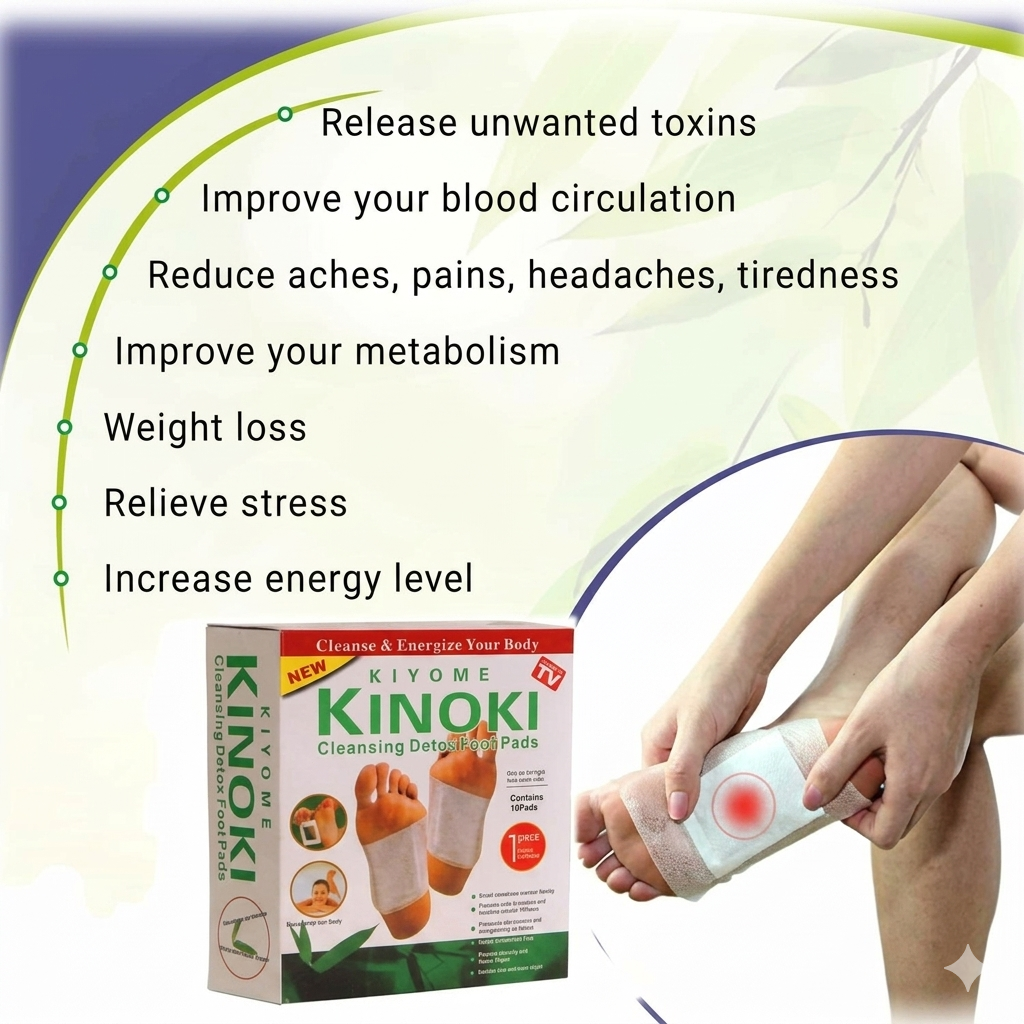 Kinoki Detox Foot Pads  | Natural Cleansing Foot Patches for Stress Relief & Better Sleep