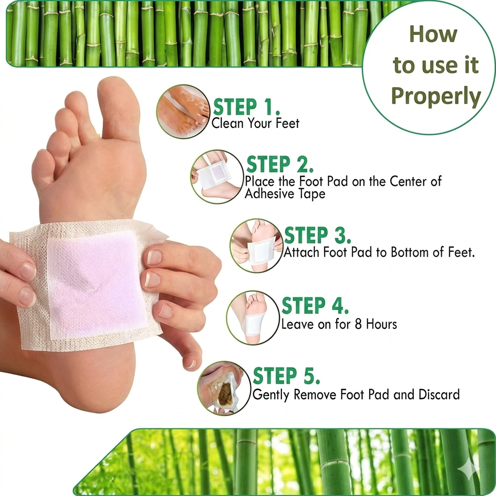 Kinoki Detox Foot Pads  | Natural Cleansing Foot Patches for Stress Relief & Better Sleep