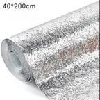 Silver Foil | Marble Sheet Sticker 40x200cm | Waterproof Self-Adhesive PVC Wallpaper for Furniture Walls