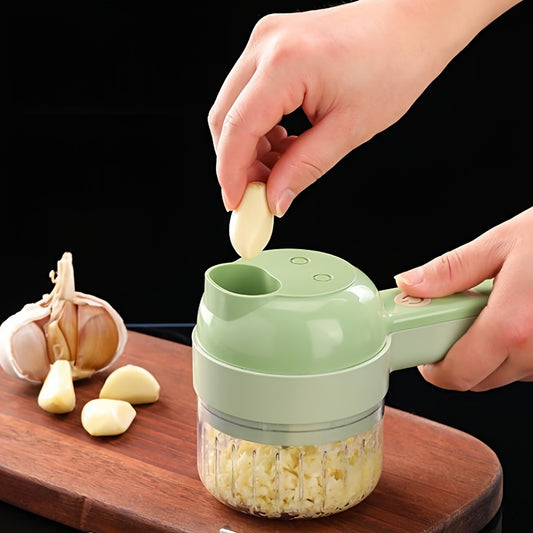 Rechargeable 4 In 1 Electric Vegetable Cutter With Multi-Function Slicer