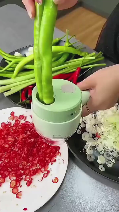 Rechargeable 4 In 1 Electric Vegetable Cutter With Multi-Function Slicer
