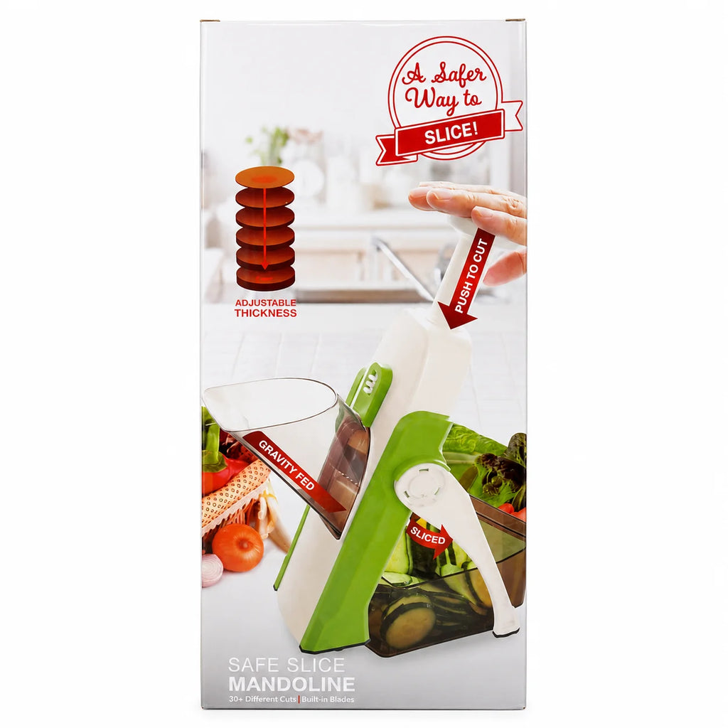 Brava Spring Vegetable Slicer Chopper | Manual Mandoline Cutter / Grinder | Multi-Function Fruit  &  Vegetable Slicer