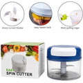 Manual Mini Hand Pull Food Chopper | Spin Cutter Vegetable & Fruit Chopper | Food Processor for Onion, Garlic, Salad & Kitchen Use