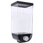 Wall Mounted Cereal Dispenser | 1.5L Transparent Grain Storage Container | One-Touch Cereal & Rice Dispenser | Space Saving Kitchen Organizer