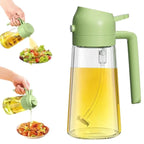 2-in-1 Glass Oil Spray Bottle & Dispenser with Pouring Spout | Kitchen Oil Mister for Air Fryer, BBQ & Cooking| 450ml